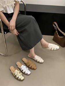 窈窕淑女~丨SICHEII丨今年流行新款平底百搭外穿镂空凉鞋穆勒鞋