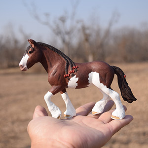 德国思乐马13809克莱兹代尔马母马仿真马术动物模型玩具正品马