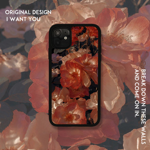 波霸年糕iPhone14promax手机壳15硅胶12mini复古花朵ins风12浪漫玫瑰11黑色油画适用xsmax适用华为mate40p50