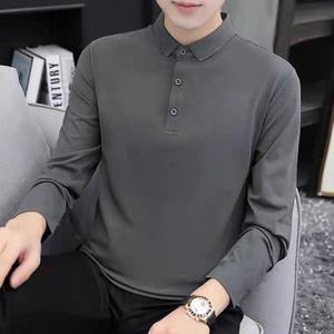 长袖t恤男白色领子