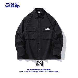 wtaps wassup工装长袖衬衫男士宽松休闲纯棉春秋男生衬衣夹克外套