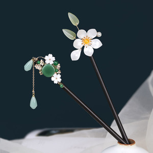 发簪木质新中式古风簪子配旗袍高级感木簪盘发木兰花发钗步摇发张