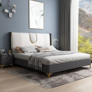 2米x2.2m宽床轻奢科技布艺双三人真皮床两1.8米5气压储物主卧婚床