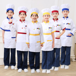 儿童厨师服幼儿演出服小孩游戏职业服装表演少儿小厨师扮演服