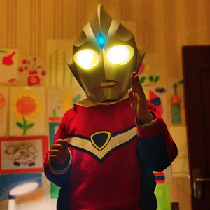 2022奥特曼头盔玩具迪迦发光面具赛罗头套超人特利迦男孩生日礼物