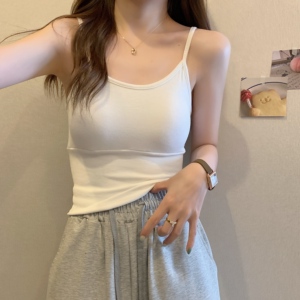 吊带背心女带垫胸