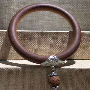 老山檀香手镯香醇正区老料 外圆内平复古木镯无拼