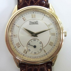 伯爵piaget男士手表 手动机械 纯18k金镶钻二手表原装正品