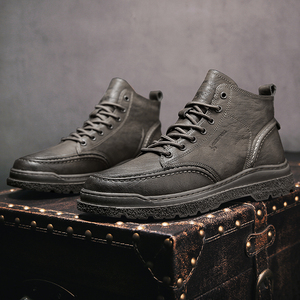 2021冬季新款男鞋子牛仔裤搭配的休闲潮流百搭中帮鞋男士潮鞋秋冬