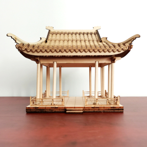 手工制作材料古建筑模型亭子摆件diy江南中国3d实木拼图中式积木