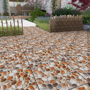 室外花园阳台鹅卵石400x400 农村别墅小路院子地砖防滑露台瓷砖