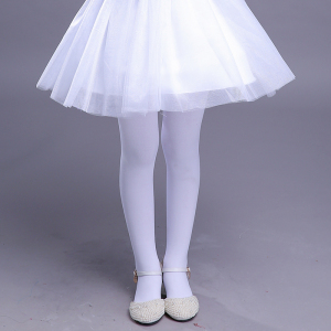 女童舞蹈演出白色裤袜夏季儿童连体袜子幼儿园学生表演春秋季裤袜