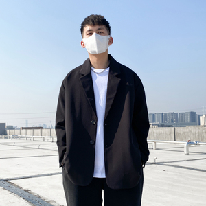 日系痞帅西装外套男士潮流宽松大码休闲小西服2022新款dk制服上衣