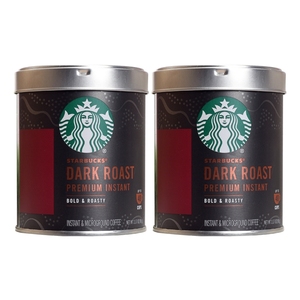 现货美国Starbucks星巴克速溶轻中深度烘焙黑咖啡粉可冲40杯罐装
