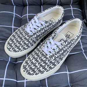 方其万斯高街fog鞋满印低帮大码男鞋45464748码帆布鞋夏季板鞋男