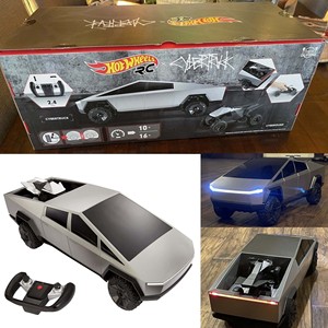 美国代购风火轮1:10特斯拉Cybertruck无线遥控卡车儿童玩具跑车