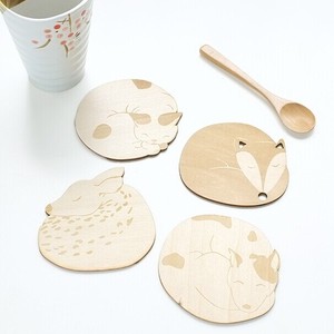 韩国文具  可爱原木ZAKKA小动物木质杯垫碗垫隔热垫 茶杯垫