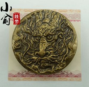 南京造币厂.十二生肖龙年双色铜章.60mm.龙年黄铜紫铜章.带证书