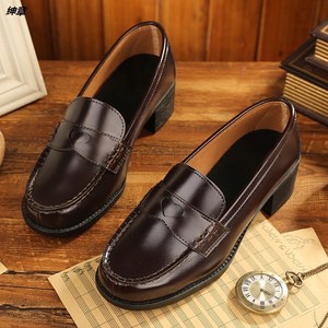 日系学院风jk制服鞋cos心形平底表演鞋学生鞋小皮鞋女单鞋乐福鞋