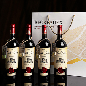 法国原瓶进口AOC混酿红酒14度风干葡萄酒正品干红送礼盒4支整箱