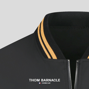 法国aknackfuss高奢品质男装秋款薄款条纹夹克衫休闲明辑线棒球领