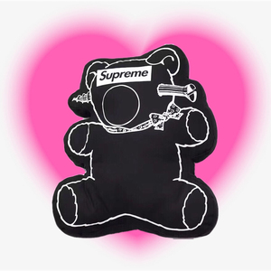 潮牌supreme小熊抱枕靠垫15ss好玩联名uc配件朋克熊创意生日礼物