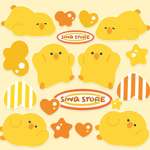 摩托车小黄鸭贴纸