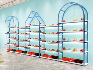 新开鞋店鞋架店铺定做商用落地鞋货架服装店包包鞋柜男女童鞋架