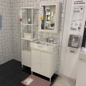 宁波宜家迪南利兰根双门洗脸池柜简约小户型浴室柜水槽柜国内代购