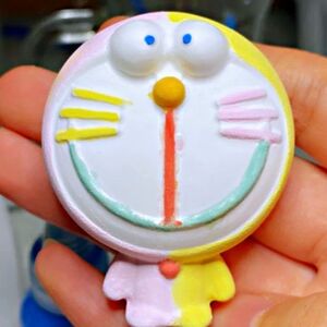 迷你石膏娃娃哆啦a梦叮当猫机器猫小号diy涂色儿童玩具彩绘包邮