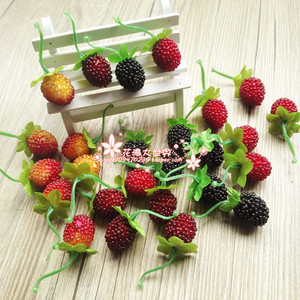 仿真水果DIY森林系玻璃泡沫桑果仿真桨果装饰 一颗草莓
