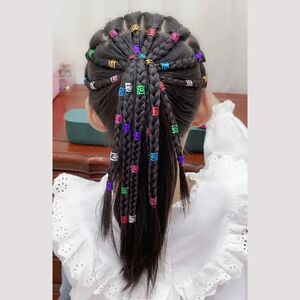 女童发型网红同款儿童编发金属发扣脏辫铝扣女童甜酷潮帅风嘻哈朋