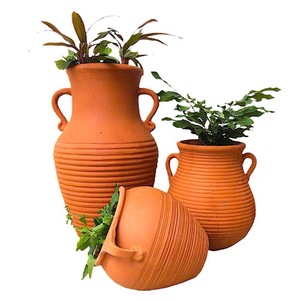园林景观红陶花盆陶瓷组合欧式土陶粗陶红泥花瓶户外特大陶罐包邮