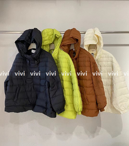vivi韩国代购东大门正品女装2023冬新款双拉链连帽慵懒宽松羽绒服