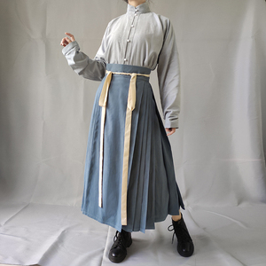漫春雪汉服【白雪】明制立领对襟窄袖短衫纯色百搭现货 春秋冬