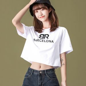 夏季半袖露肚脐