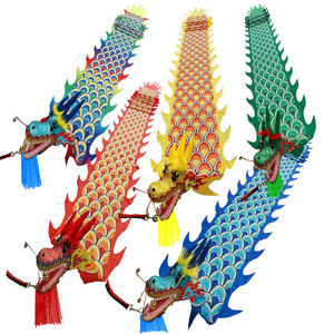 舞龙广场健身甩龙舞龙彩带甩彩龙彩条初学成人中老年耍布龙头彩绸