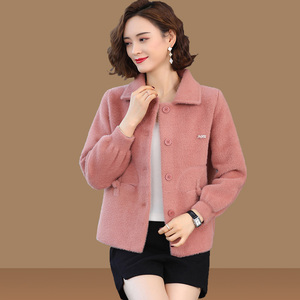 双面水貂绒短款外套女装小个子2021年秋冬季加厚百搭羊羔绒上衣潮