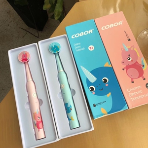 美国cobor可贝尔独角兽儿童电动牙刷小恐龙防水usb充电款软毛清洁