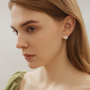 shine萱子饰品s925银针彼岸花耳钉立体花朵造型森系优雅超仙耳环