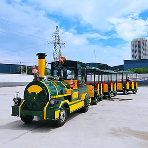 28座景区观光电动燃油款成人儿童游乐设备玩具仿古轮式无轨小火车