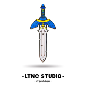 ltnc自制 萨尔达 林克大师剑金属徽章 荒野之息终极武器胸针 ins