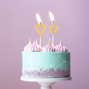 生日蛋糕心型冷火焰蜡烛