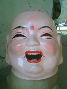 舞龙舞狮道具面具舞狮道具面具头套大头娃娃笑脸和尚四游记戏装