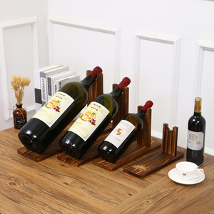 简约复古红酒架摆件实木家用红酒展示架单支红酒瓶架客厅葡萄酒架