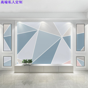 现代简约8d新款电视背景墙壁纸几何图形墙纸客厅沙发影视墙布壁画