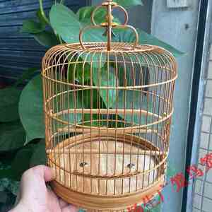 绣眼竹制老竹广式清远笼柳莺鸟笼子间距10密支笼广笼