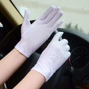女司机开车防晒白手套男生驾驶防晒礼仪珠宝司机透气手套薄款骑行