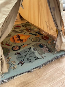 篝火露营毯子台布野餐垫复古美式风沙发毯墙面装饰挂毯休闲毯