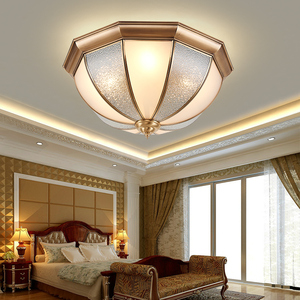 全铜吸顶灯美式卧室灯现代简约书房灯温馨浪漫玄关走廊过道阳台灯